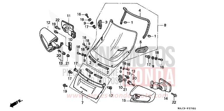 WIND SCREEN for Pan-European ABS CANDY WINE BERRY RED-U (R114) from 1998